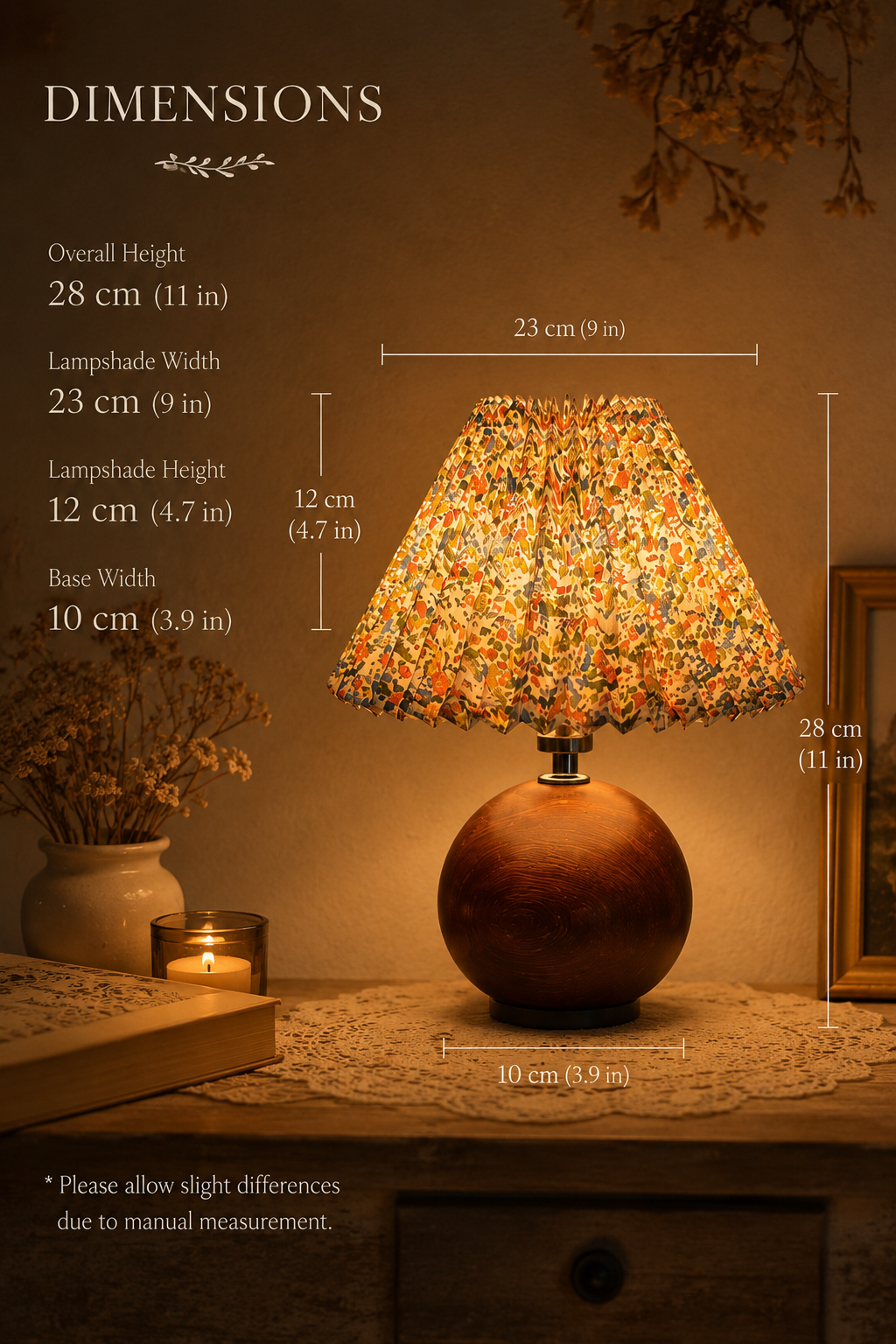 Veil & Ember™ Wildflower Pleated Lamp