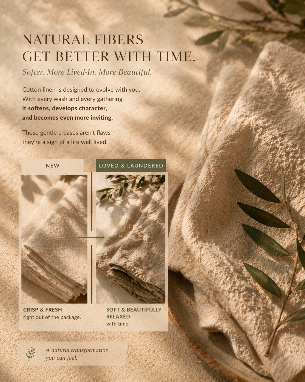 Cotton Linen Napkins  (Set of 12)