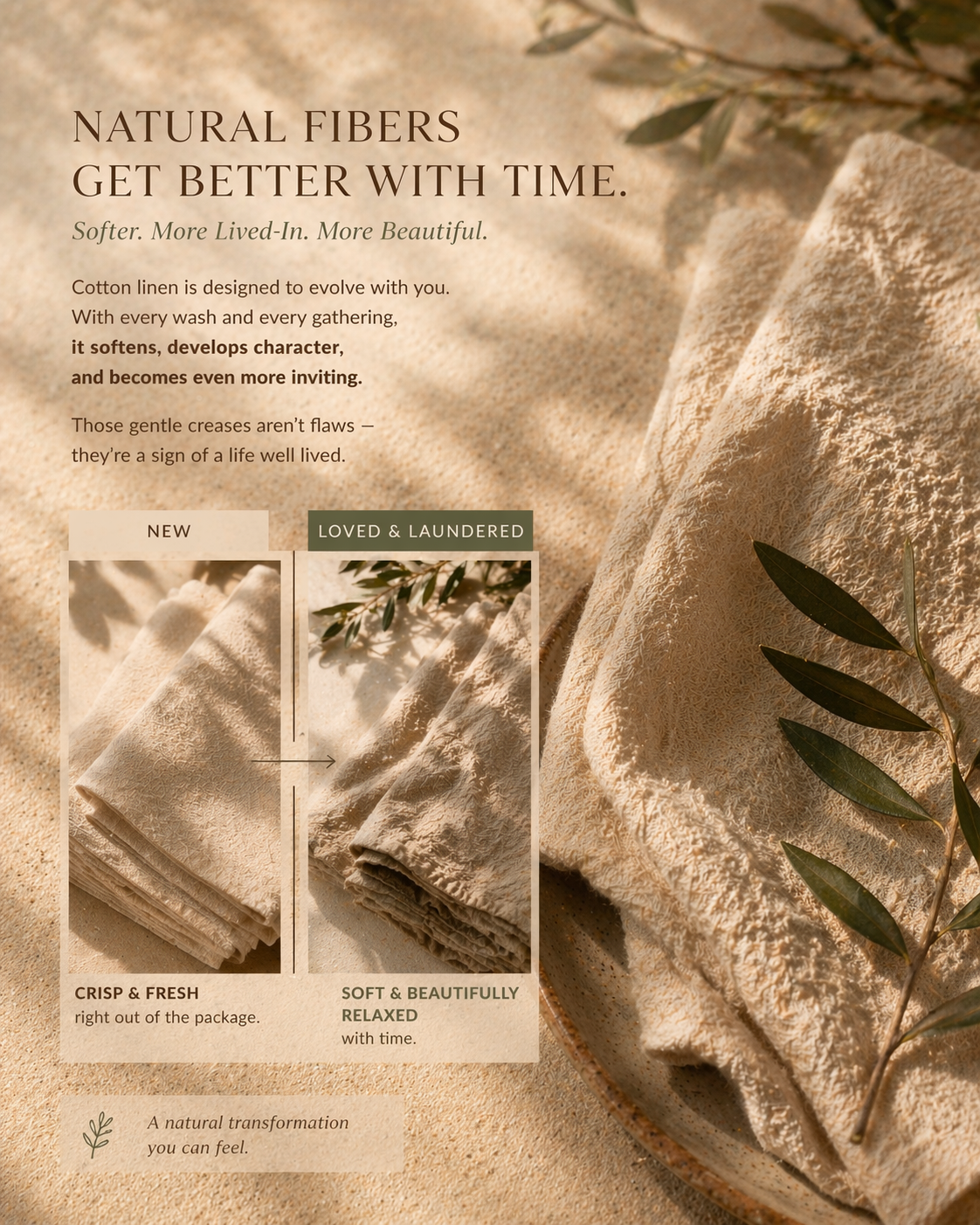 Cotton Linen Napkins  (Set of 12)