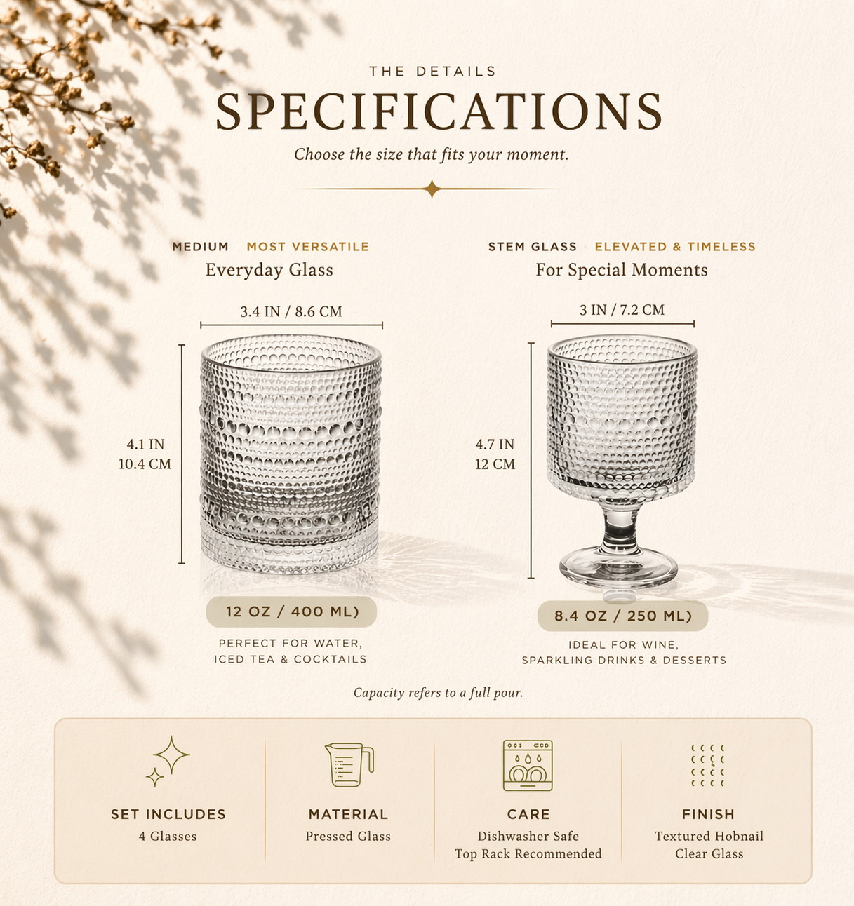 The Everyday Set — Hobnail Glasswear (Set of 6)