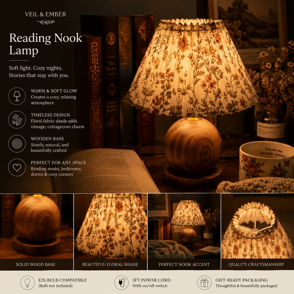 Veil & Ember™ Wildflower Pleated Lamp