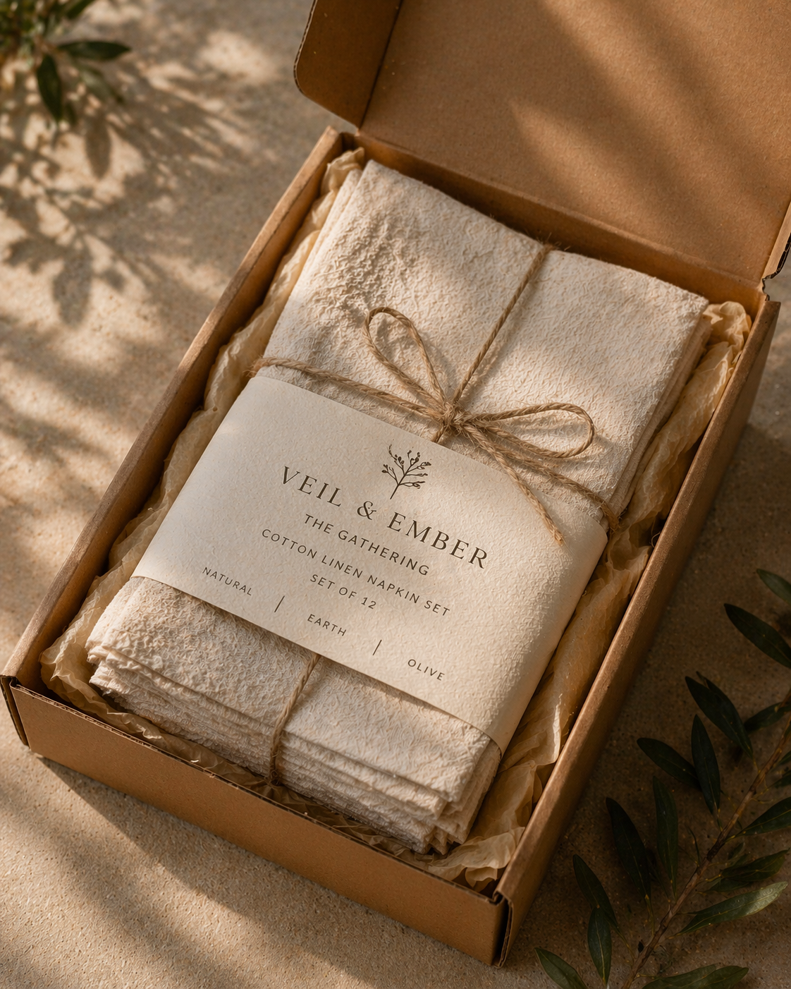 Cotton Linen Napkins  (Set of 12)