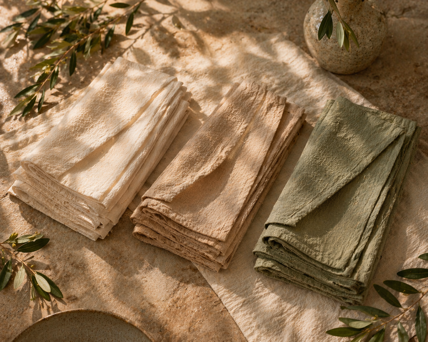 Cotton Linen Napkins  (Set of 12)