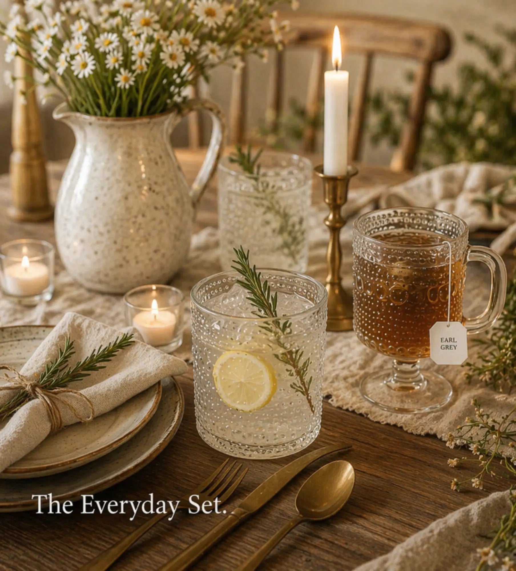 The Everyday Set — Hobnail Glasswear (Set of 6)
